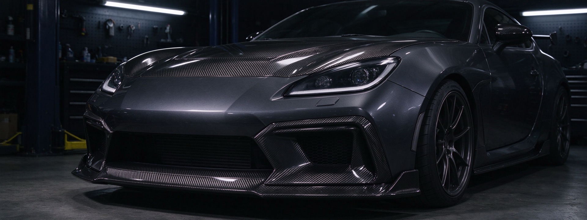 Modified car with CFRP parts